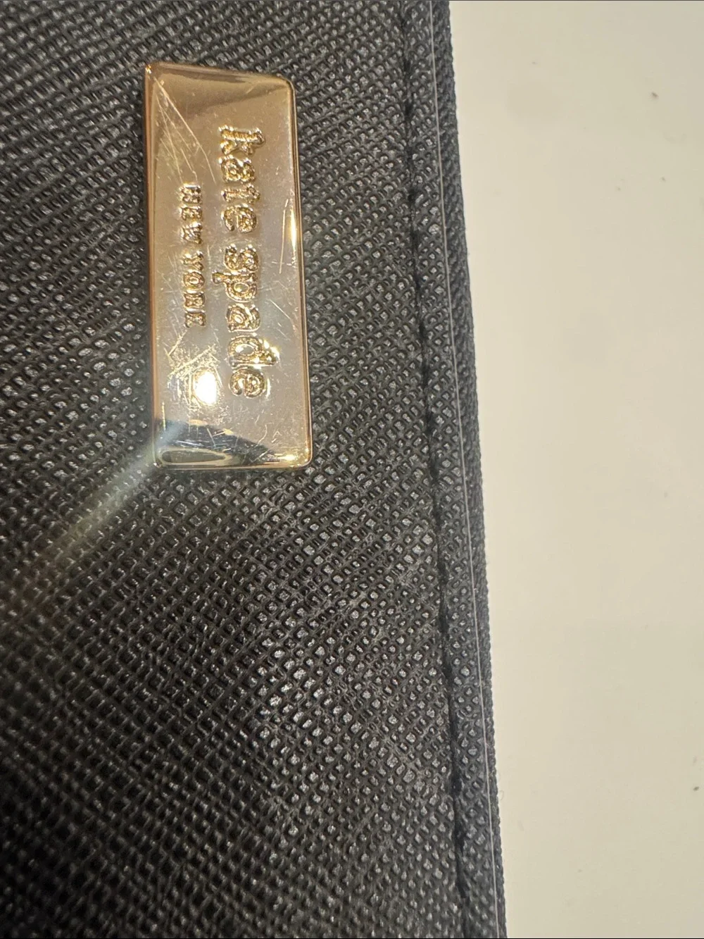 kate spade Black Zip Wristlet Wallet with Gold Accent